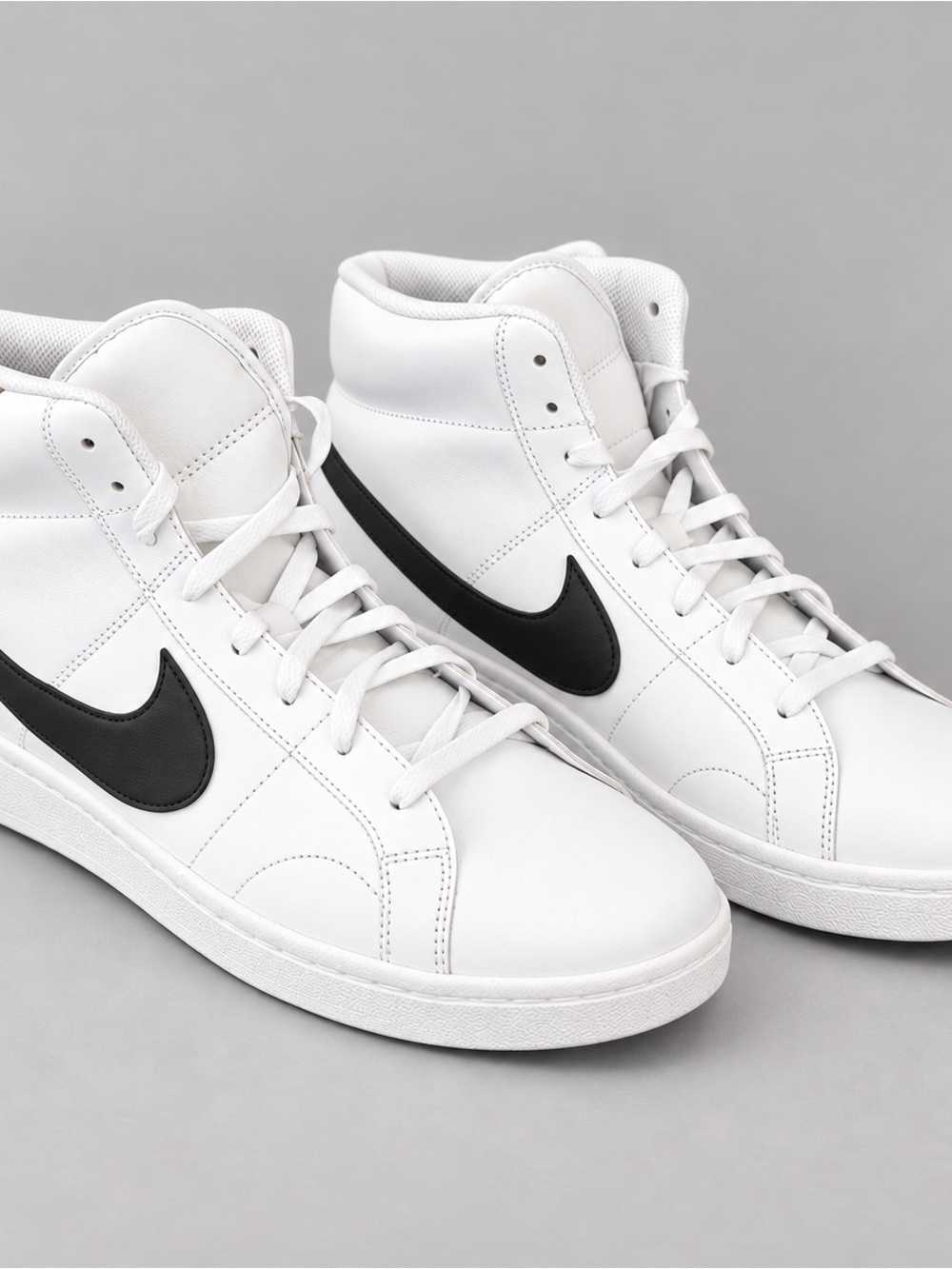 Nike Men’s White High-Top Sneakers with Black Swoosh Accent crown royal size 13